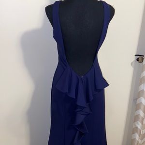 Beautiful backless navy blue formal dress